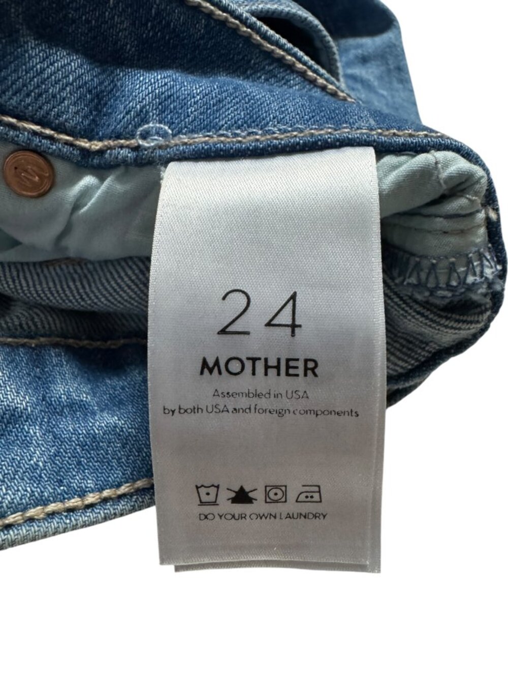 👖 MOTHER 🔥 The Rambler Ankle Fray Denim Jeans Light Chambray Blue Size 24 NWT - Picture 8 of 11